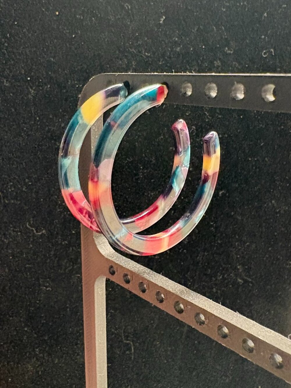 Multicolor Resin Hoop Earrings